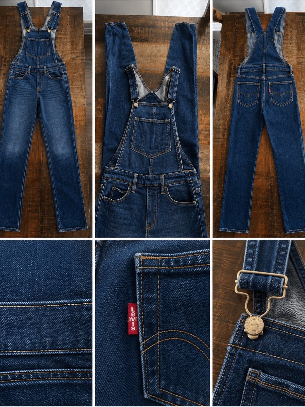 Levi's Men's Dark Blue Denim Overalls - Slim Straight
